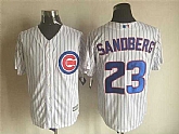 Chicago Cubs #23 Sandberg White Pinstripe Stitched Majestic Baseball Jersey,baseball caps,new era cap wholesale,wholesale hats